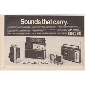 RCA Portable Radios Vintage More Than Radio Sounds Magazine Print Ad 1970